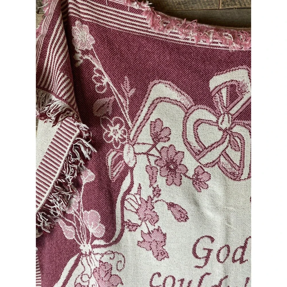 Pink & White Floral Grandmother Tapestry Wall Hanging 50X70 In